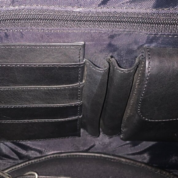 RARE! Kenneth Cole New York Vintage Black Leather Doctor-Style Satchel - Picture 7 of 14